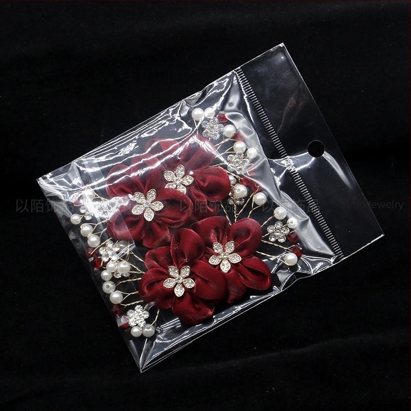 Vjenčani ukras za cipele s mašnicom i dva mala cvijeta, Velcro, model ym0051, Yimo Jewelry
