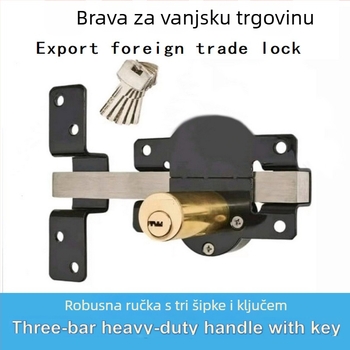 Mehanička brava za drvena vrata, s ključem, s poprečnim šipkom, duljine 50 mm