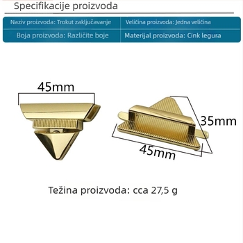 Triangle mortise lock za prtljagu • metal • model: Triangle mortise lock • kategorija: dodatna oprema za prtljagu