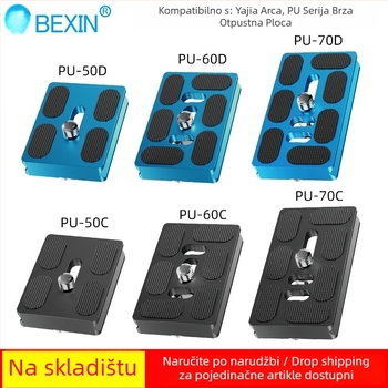 Pu serija aluminijska ploča za brzo oslobađanje za SLR fotoaparate – kompatibilna sa stativom i gimbalom, nosivost 6–10 kg