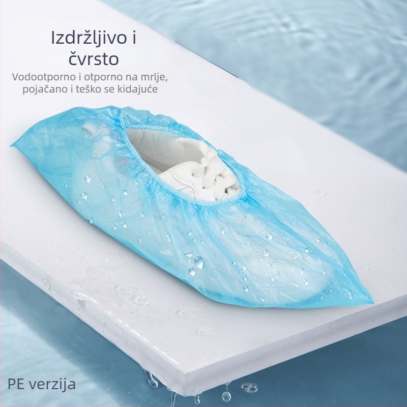 Jednokratne navlake za cipele za unutarnju upotrebu, univerzalna prilagodba, PE debeli plast, zaštita od prašine, vodootporne i protuklizne