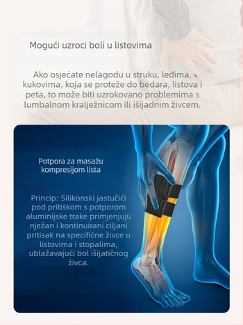 Podesivi pojas za ublažavanje nelagode u sedalnoj regiji i boli u listovima, samoljepljivi kompresijski masažni pojas za donji dio leđa i kuk.