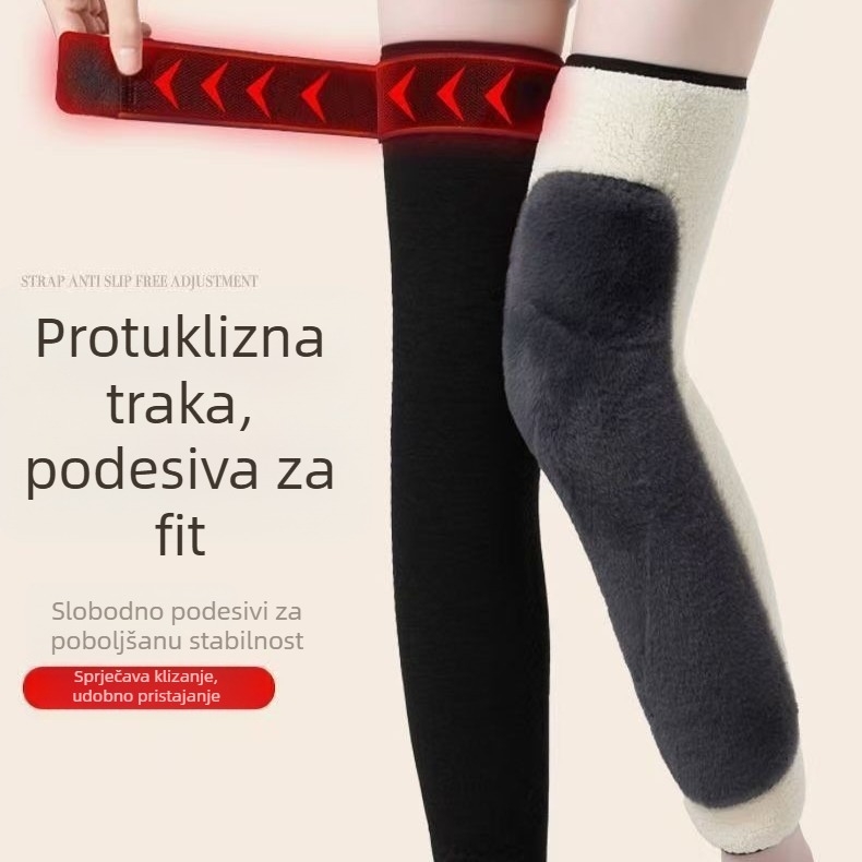 Zaštita koljena s toplom fleec-podlogom, produžena duljina, trake za pričvršćivanje, protuklizna za električni skuter