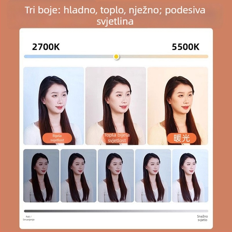 Osvjetljavanje s mekim svjetlom za fotografiju — kućište od ABS+metala; maksimalno opterećenje 2 kg; masa 392 g; model 000183