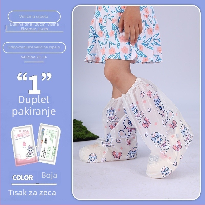 Dječje PE zaštitne navlake za cipele, jednokratne, debele, duge za vanjsku upotrebu, pojedinačno pakirane, vodootporne i otporne na prašinu, mogućnost otiska logotipa, prilagodba