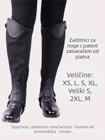 Platnene jahačke legice sa zatvaračem, zaštita potkoljenice, otporna zaštitna oprema za jahanje