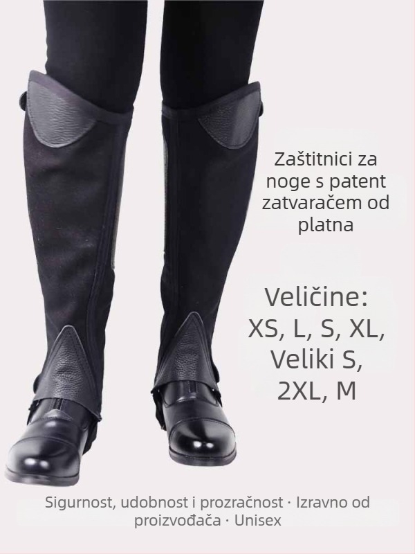 Platnene jahačke legice sa zatvaračem, zaštita potkoljenice, otporna zaštitna oprema za jahanje
