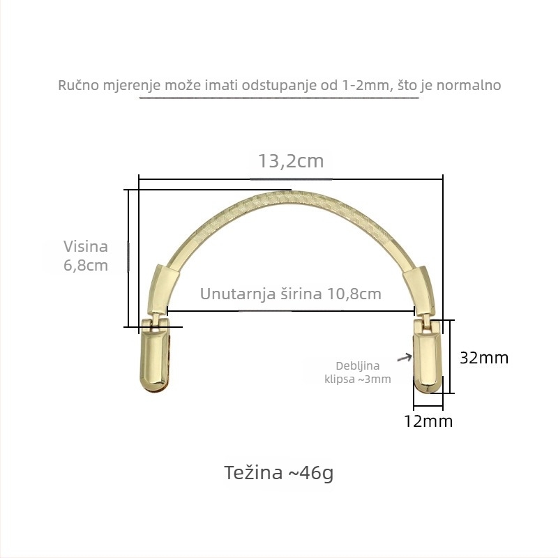 Yili hardware metalna polukružna ručka za torbu – otporan dodatak za prtljagu