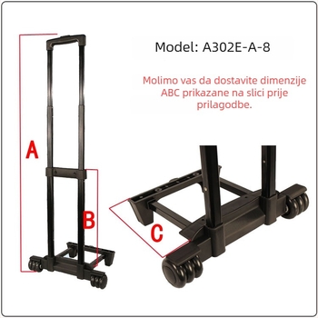 Aluminijska vučna šipka za prtljagu – Huiqiao, namijenjena putnim kovčezima, kutijama alata, kozmetičkim torbama i školskim torbama
