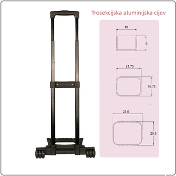 Aluminijska vučna šipka za prtljagu – Huiqiao, namijenjena putnim kovčezima, kutijama alata, kozmetičkim torbama i školskim torbama