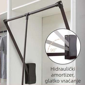 Izdvojiva viseća šipka za ormar – proširiva šipka za odjeću i šešire, vertikalni dizajn, moderni minimalistički stil