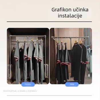 Izdvojiva viseća šipka za ormar – proširiva šipka za odjeću i šešire, vertikalni dizajn, moderni minimalistički stil