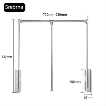 Izdvojiva viseća šipka za ormar – proširiva šipka za odjeću i šešire, vertikalni dizajn, moderni minimalistički stil