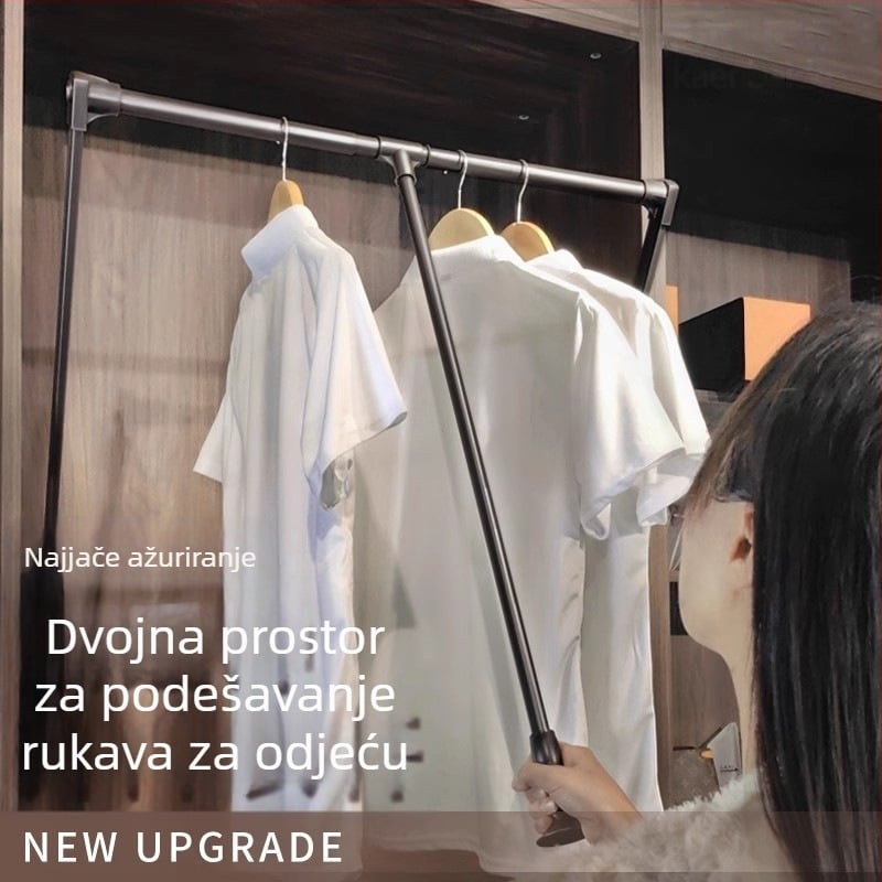 Izdvojiva viseća šipka za ormar – proširiva šipka za odjeću i šešire, vertikalni dizajn, moderni minimalistički stil
