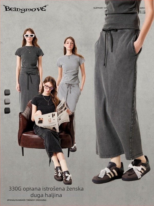 Midi pletena suknja, duga, 95% pamuk, mikroelastičnost, street fashionista