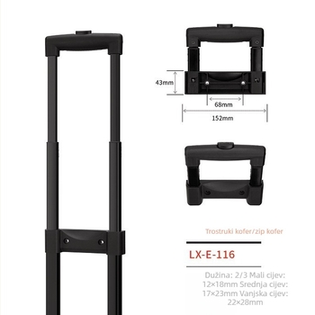 Dodatci za prtljagu: višedijelna teleskopska ručka s univerzalnim kotačićima, materijal željezo, Loncin branda, nubuk koža, proljeće 2025