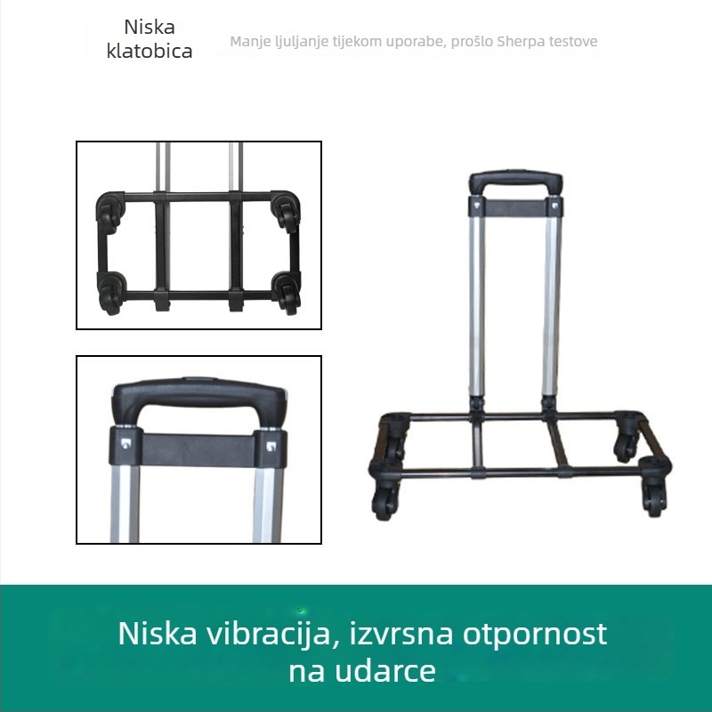 Aluminijski dodaci za prtljagu – model 8A04CJ-C3, sklopiva kolica s univerzalnim kotačićima, teleskopska šipka
