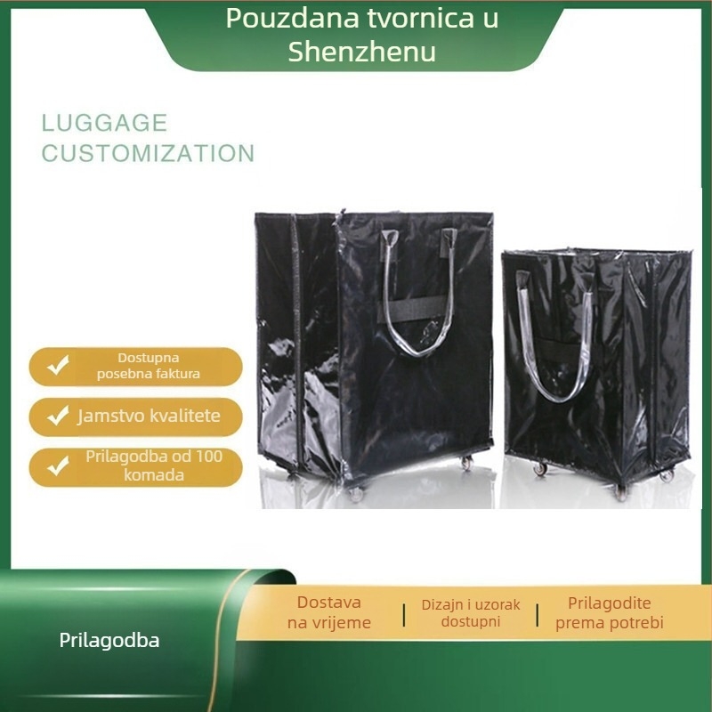 Sklopiva torba za kolica za kupovinu s koferom i okretljivim kotačićima, kapacitet 20–35 l, materijal PCS, podstava od sintetičke kože, namijenjena rekreacijskim putovanjima