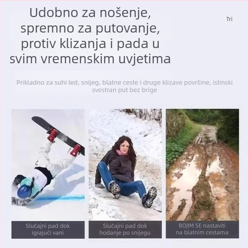 Kramponi za snijeg, protuklizni, lagani, za zimske planinarenje i hodanje, pogodni za odrasle i djecu