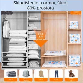 Dr.storage vakuumska torba za odjeću – PA+PE materijal, kompresija s pumpom, pumpa uključena, više modela