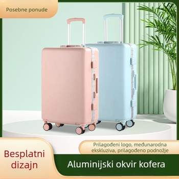 Kofer s aluminijskim okvirom, ABS+PC kućište, TSA kombinacijsko zaključavanje, 3 kg, univerzalni kotači