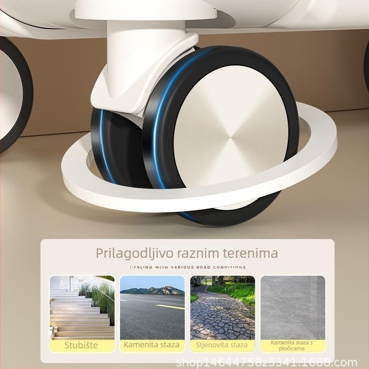 ABS+PC tvrdi kufer, kapacitet 36–55L, zaključavanje, teleskopska ručka, univerzalni kotači