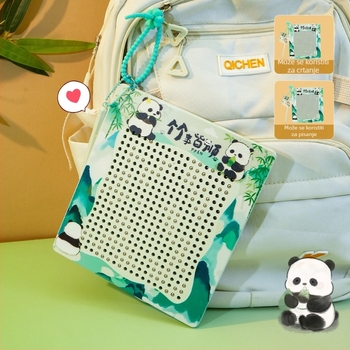 Privjesak za ključeve s pandom u kineskom stilu, magnetska ploča za crtanje s čeličnim kuglicama, brisiva površina, privjesak za ruksak