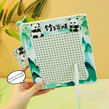 Privjesak za ključeve s pandom u kineskom stilu, magnetska ploča za crtanje s čeličnim kuglicama, brisiva površina, privjesak za ruksak