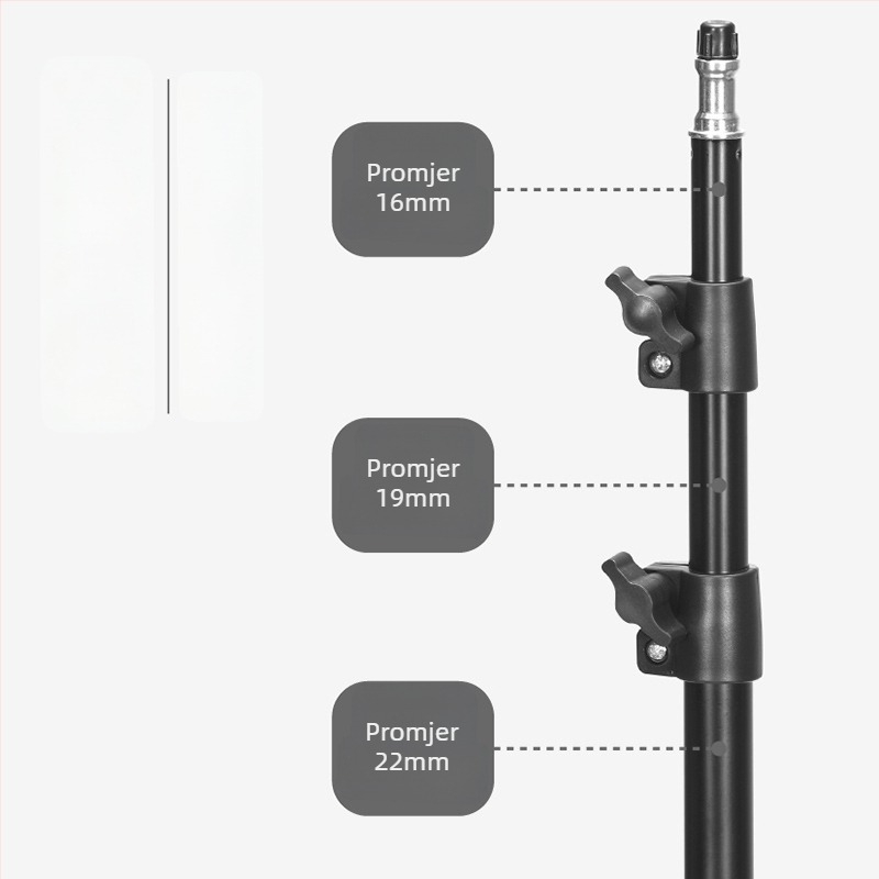 Tusheng Podna stativ za mobitel — Željezna konstrukcija, 0,5 kg, 2–3 sekcije