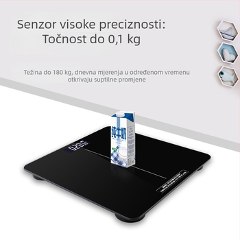 Višenamjenska kućna digitalna vaga sa staklenom pločom, mjerenje do 180 kg