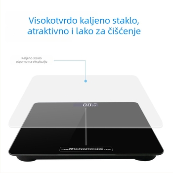 Višenamjenska kućna digitalna vaga sa staklenom pločom, mjerenje do 180 kg
