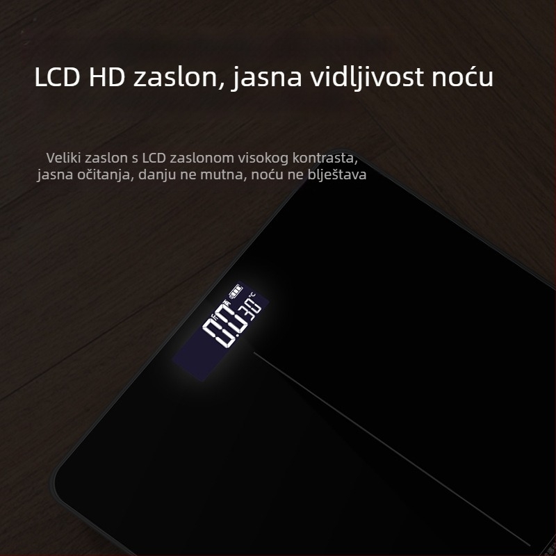 Višenamjenska kućna digitalna vaga sa staklenom pločom, mjerenje do 180 kg