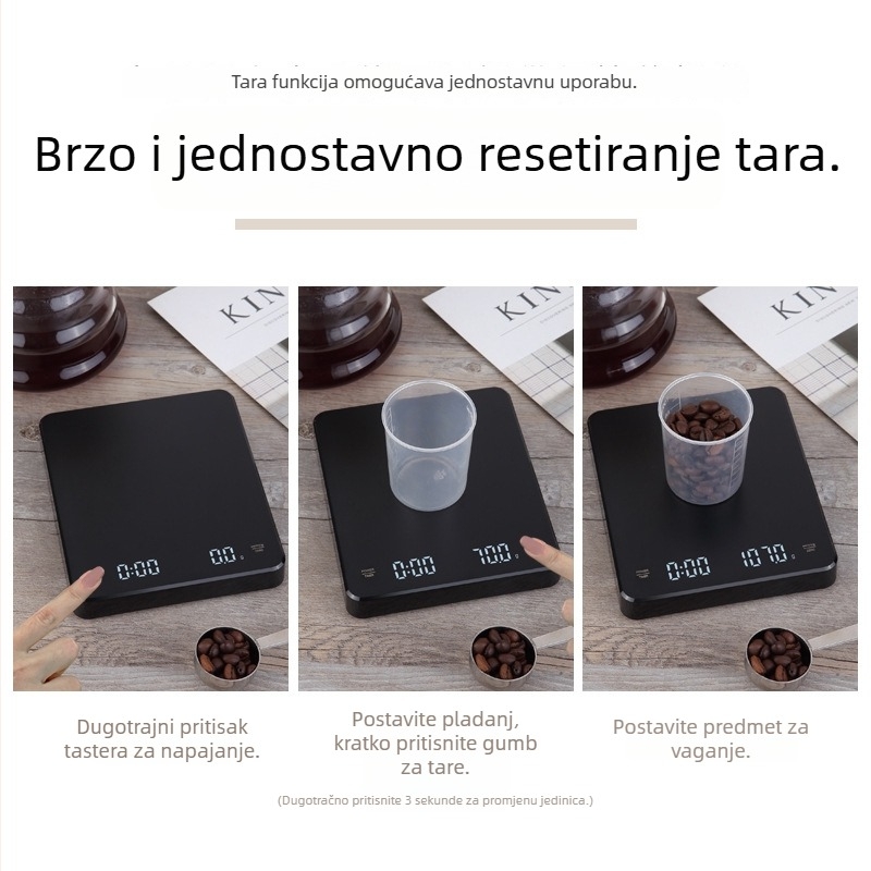 CHANGXIE C30 vaga za kavu, kapacitet 0,5–3 kg, USB napajanje, kuhinjska vaga