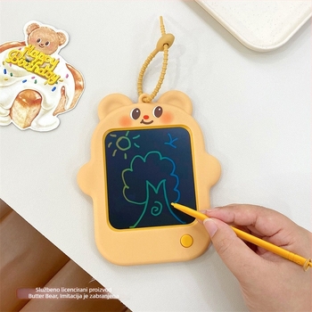Butter Bear karikatura grafiti ploča za crtanje, privjesak za ključeve, plastična, prenosna