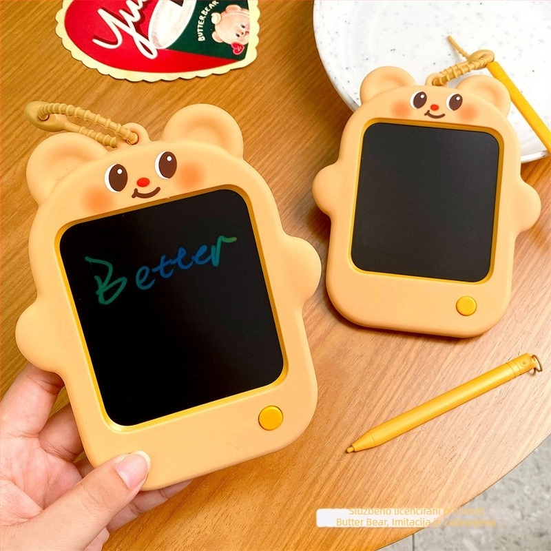 Butter Bear karikatura grafiti ploča za crtanje, privjesak za ključeve, plastična, prenosna