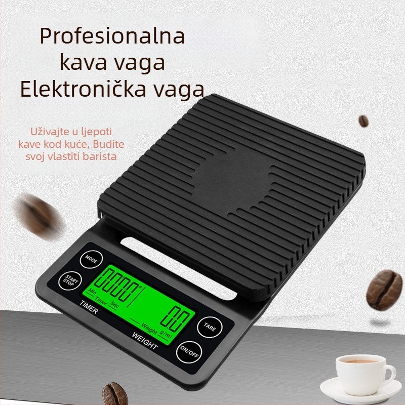 Changxie C07 Elektronička kuhinjska vaga za kavu, preciznost 0,1 g, kapacitet do 5 kg, tajmer, HD zaslon
