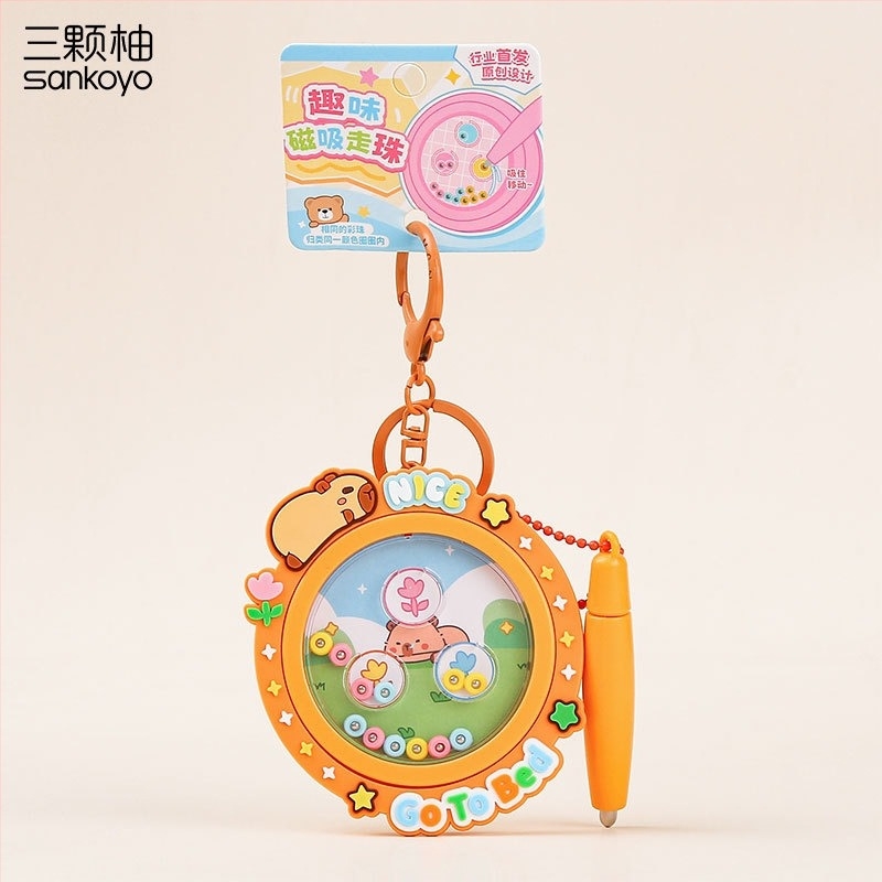 Privezak za ključeve s kapibarom u karikaturi, konstrukcija od injekcijskog prešanja, brend Three Pomelo, individualno pakiranje