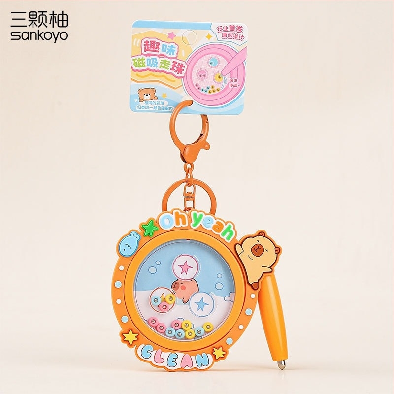 Privezak za ključeve s kapibarom u karikaturi, konstrukcija od injekcijskog prešanja, brend Three Pomelo, individualno pakiranje