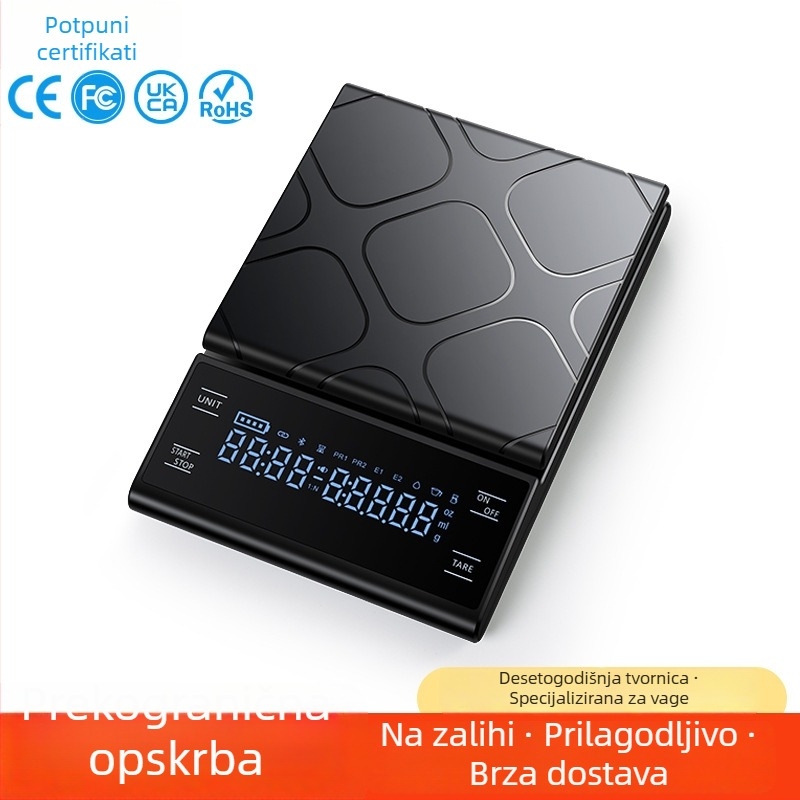 Vaga za kafu s tajmerom za pour-over, pametna kuhinjska vaga, elektronička vaga u gramima za hranu