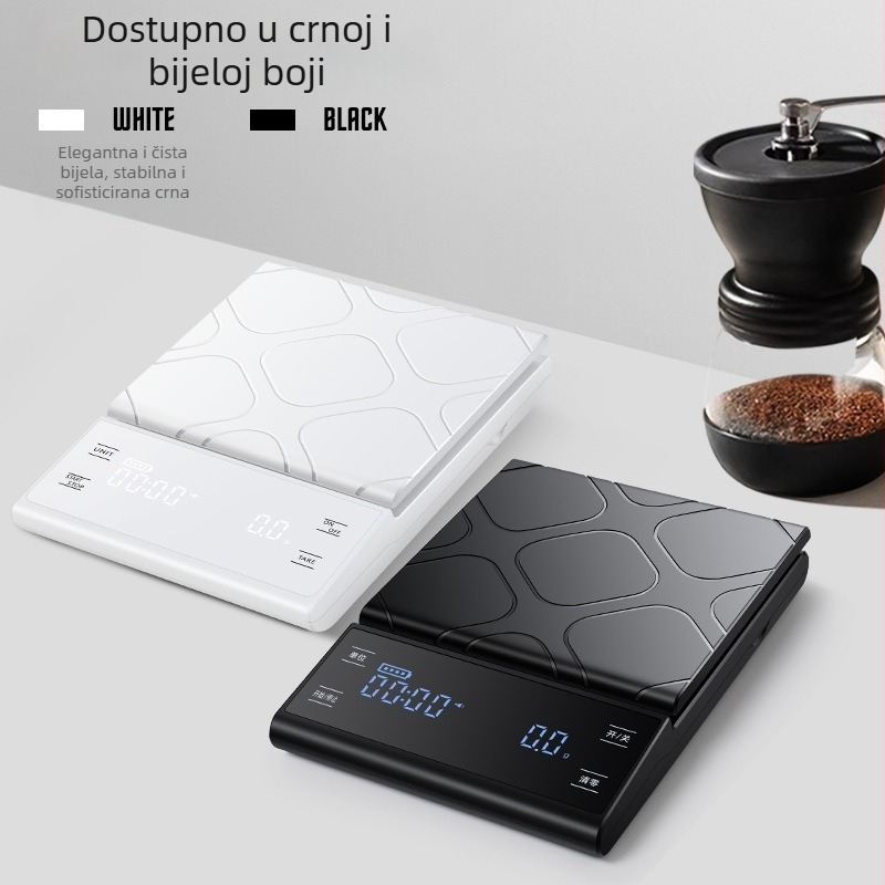 Vaga za kafu s tajmerom za pour-over, pametna kuhinjska vaga, elektronička vaga u gramima za hranu