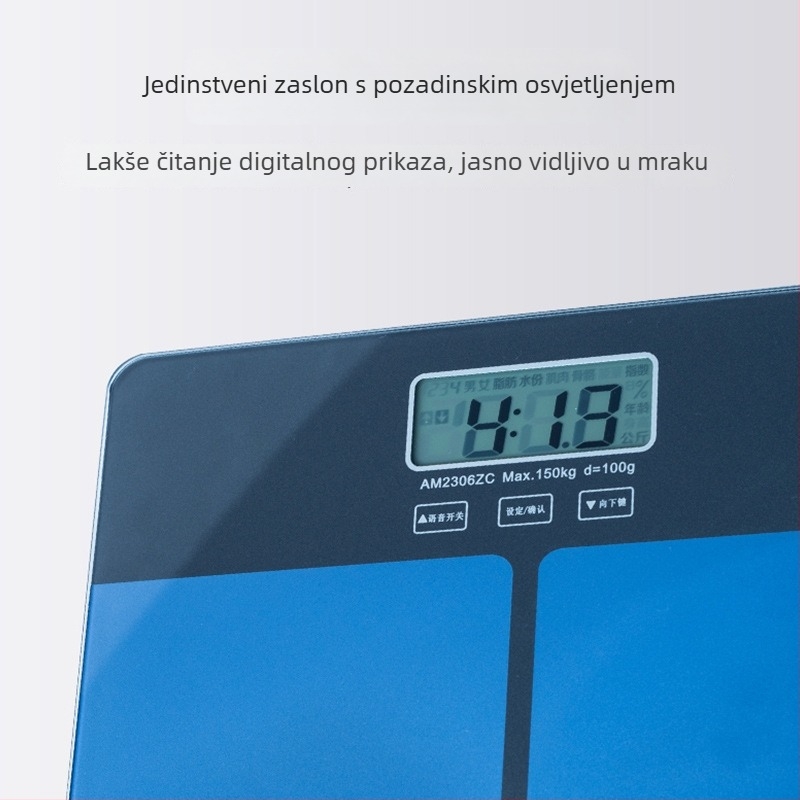 Beja inteligentna elektronička vaga s glasovnim sučeljem, punjiva, precizno mjerenje težine za kućnu upotrebu, dom i fitness