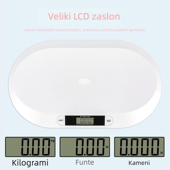 CHANGXIE B1 Kompaktna kućna elektronska vaga, prijenosna, raspon 10 g–20 kg, preciznost u gramima, dimenzije 56×32×2,8 cm