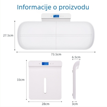 Beba elektronička vaga za visinu i težinu, model B2H, raspon mjerenja 1–15 kg, elektroničko mjerenje, napajanje 3V
