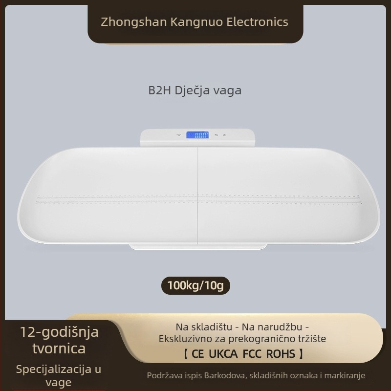Beba elektronička vaga za visinu i težinu, model B2H, raspon mjerenja 1–15 kg, elektroničko mjerenje, napajanje 3V