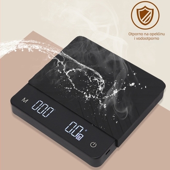 Inteligentna kuhinjska vaga za kavu s USB-om i automatskim mjerenjem vremena, kuhinjska vaga, model R30, maksimalni kapacitet 5 kg, rezolucija 0,1 g