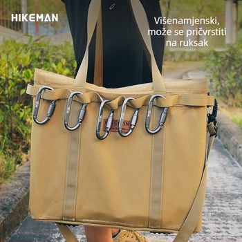 D-tip karabinjer od aluminijske legure sa zaključnim mehanizmom, za kampiranje i outdoor opremu; pogodna za ključni lanac i kopču na ruksaku