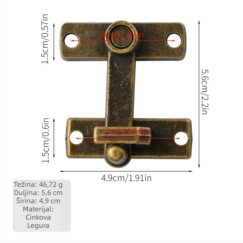 Jingmao Box Buckle Lock 001 – legura lijevana, novi kineski stil, kućna uporaba