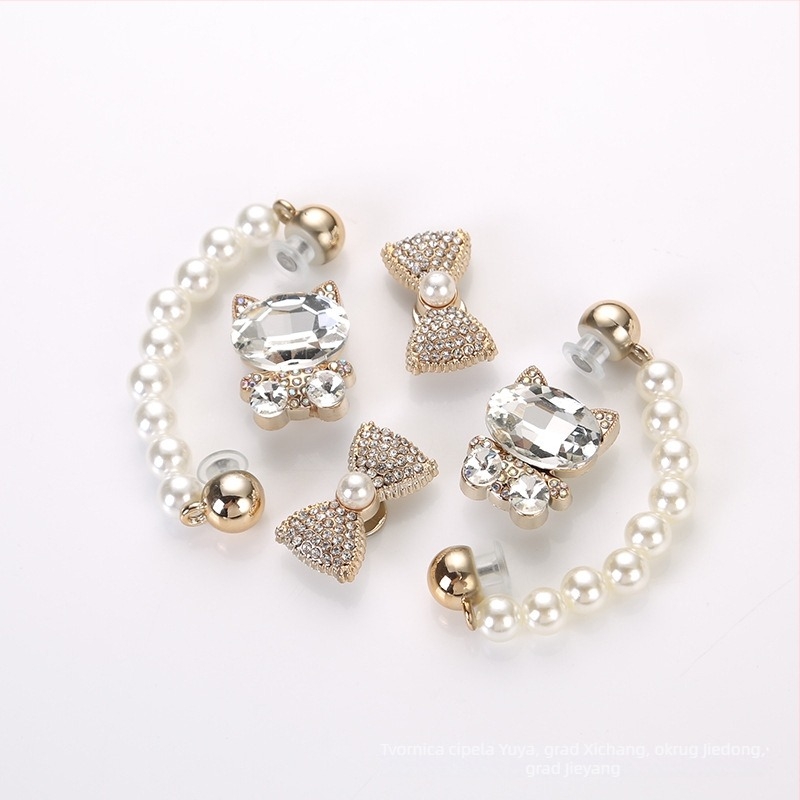 Lf-0154 Dodatak za sandale s bisernim lancem i metalnom teksturom – kompatibilan sa sandalama, platnenim cipelama i papučama; ljeto, proljeće, jesen; sladak akademski stil