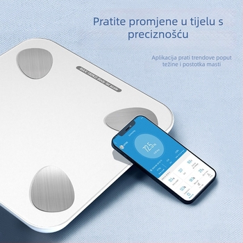 Vaga za tjelesni postotak masnoće s Bluetoothom, pametna digitalna vaga za mjerenje težine, masnoće i vlage, kapacitet 180 kg