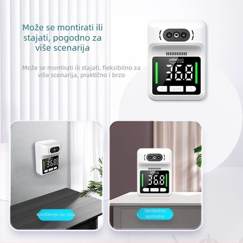Youbeikang Infracrveni zidni termometar s automatskim mjerenjem, bezkontaktni, inteligentno glasovno sučelje, punjivi termometar
